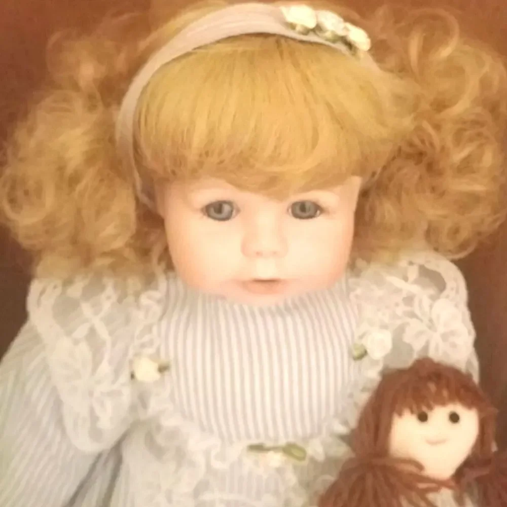 Toddler doll with baby rag doll...Brittany is adorable. Sitting 10